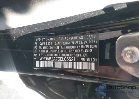 2014 Porsche Panamera S from USA, damaged, VIN WP0AB2A76EL055211